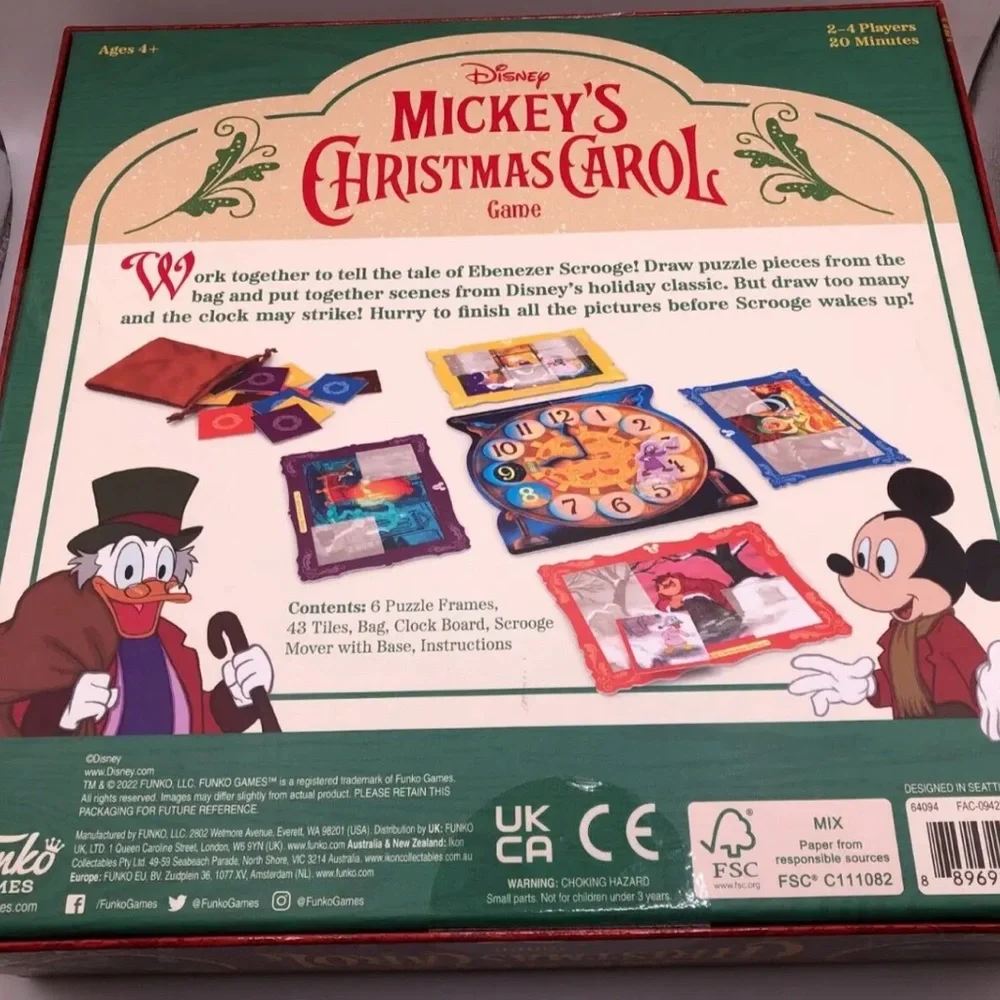 2022 Disney Mickey's Christmas Carol Holiday Game‎ By Funko 2-4 players Ages 4+